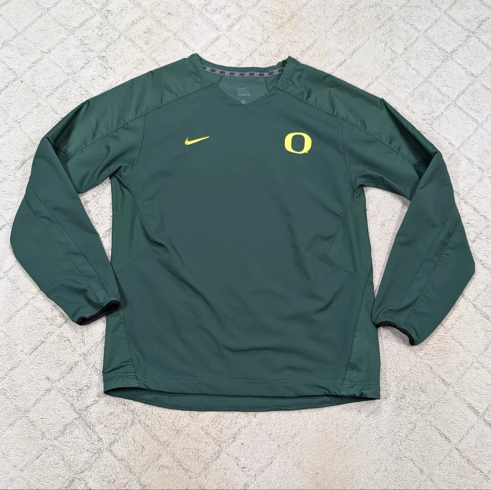 Nike Jacket Mens M Green Oregon Ducks Coach Pullover Performance Football